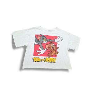 Tom & Jerry Graphic Cropped Tee Women's Size Small